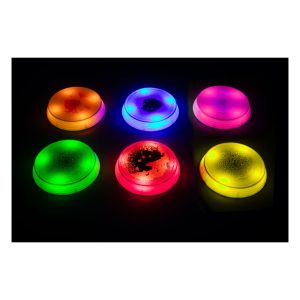 Sensory Round Bases with Liquid and LED Illumination - Set of 6